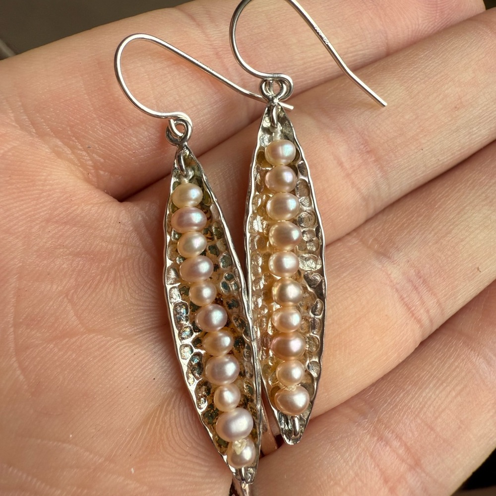 Genuine pearl earrings - Picture 3 of 4